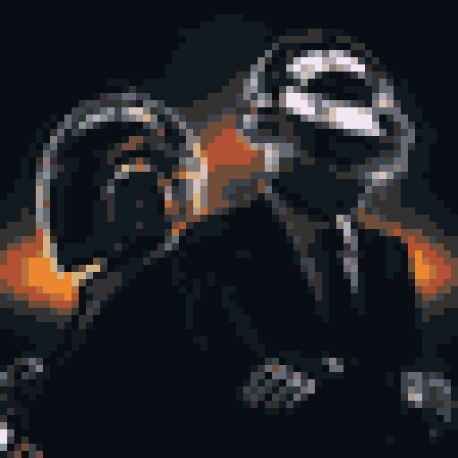 Daft Punk converted to pixel art with adaptive colors